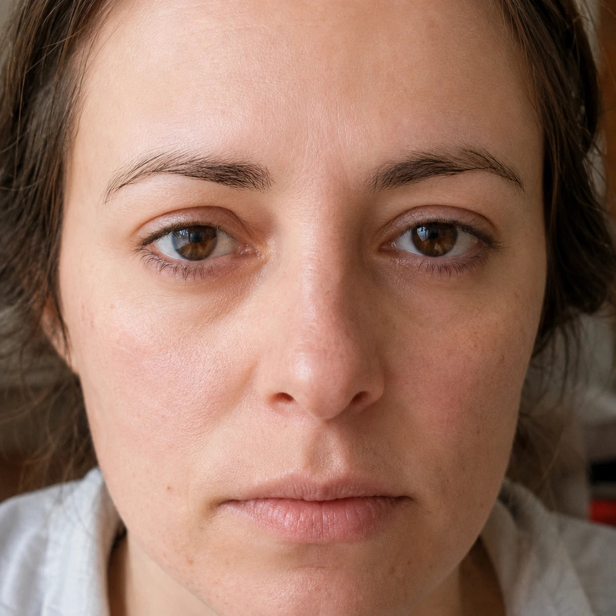 Visage après l’utilisation de L’Heure Souveraine de Valnay avec une peau paraissant plus hydratée et des ridules atténuées