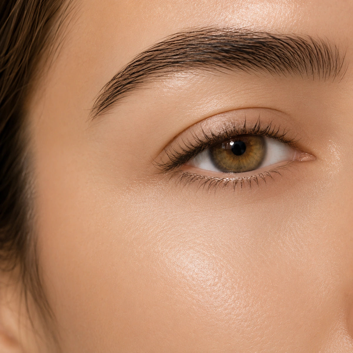 Après application de Le Premier Regard crème lissante contour des yeux révélant un contour des yeux plus lisse, lumineux et visiblement plus frais dans l’univers Valnay Paris